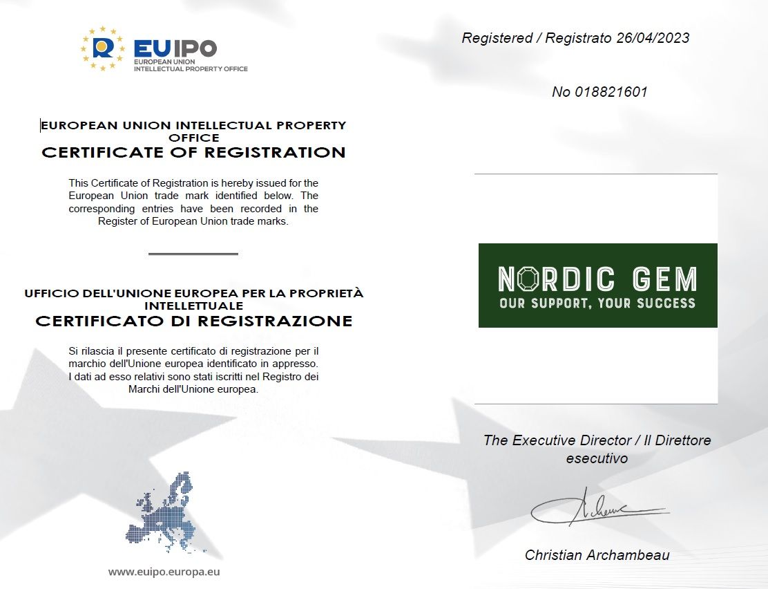 EUIPO Trademark Registration for Nordic GEM
