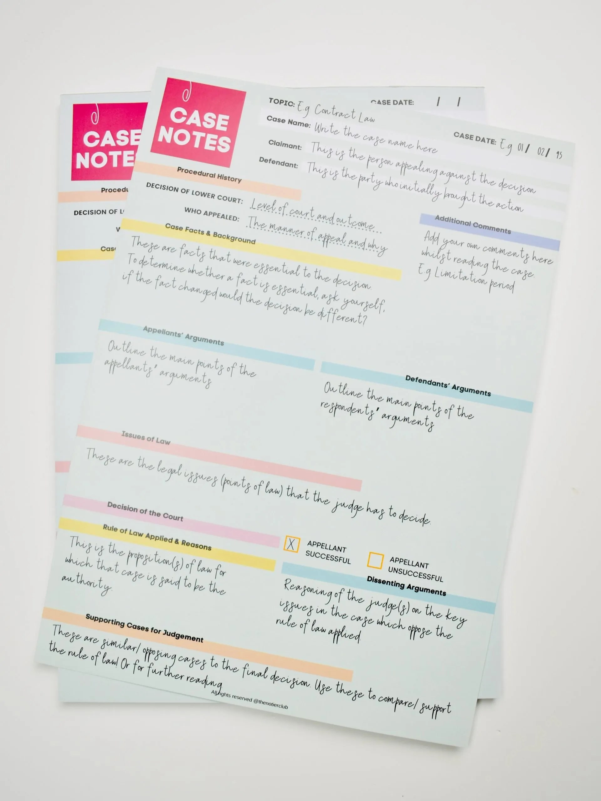 Case Notes Notepad The Notier Club