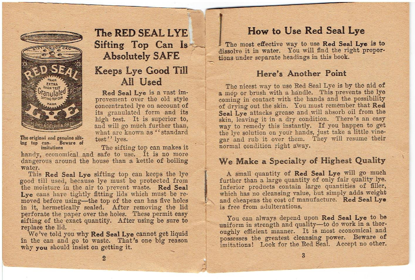 Free Printable Vintage Red Seal Lye Booklet Free Download The Nova