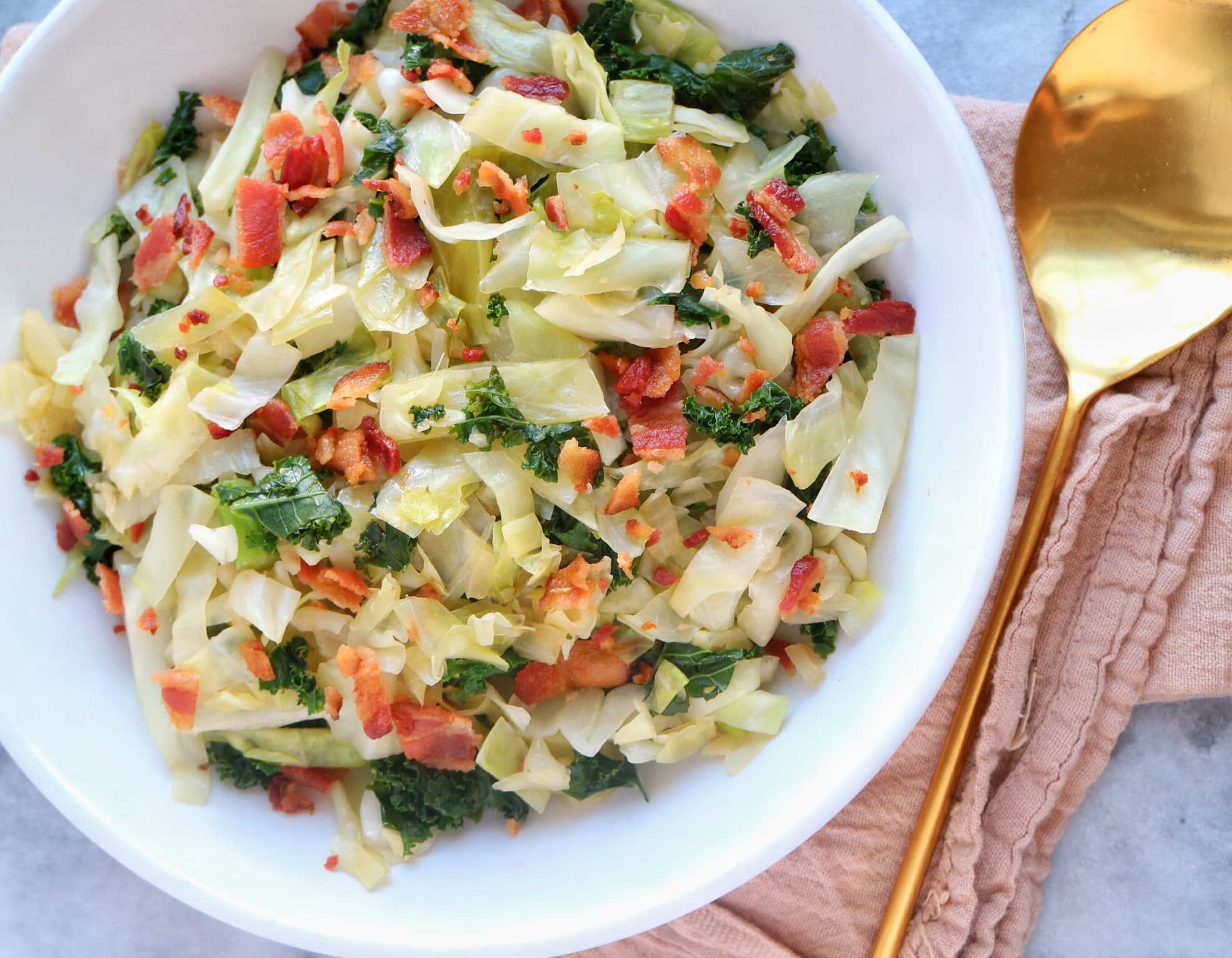 Sauteed Cabbage & Kale with Bacon » The Nutrition Adventure