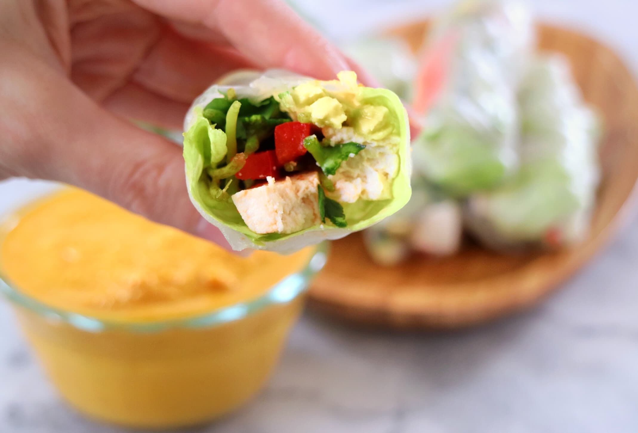 Tofu Spring Rolls with Carrot Ginger Sauce The Nutrition Adventure