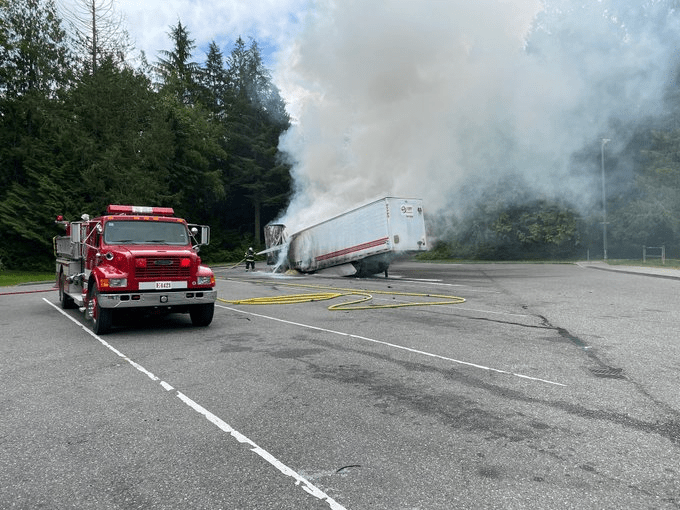 WA Truck Fire Closes Bow Hill Rest Area NW Fire Blog
