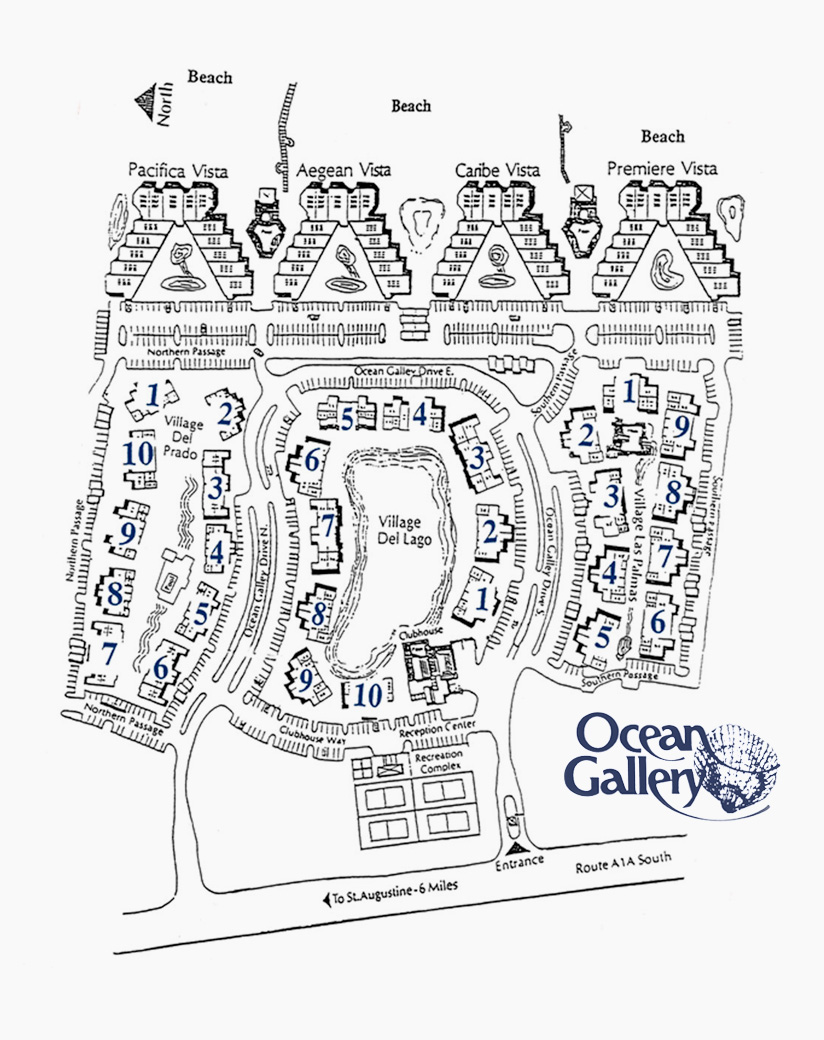 Map of Our Condos for Rent in St Augustine Fl The Ocean Gallery Resort