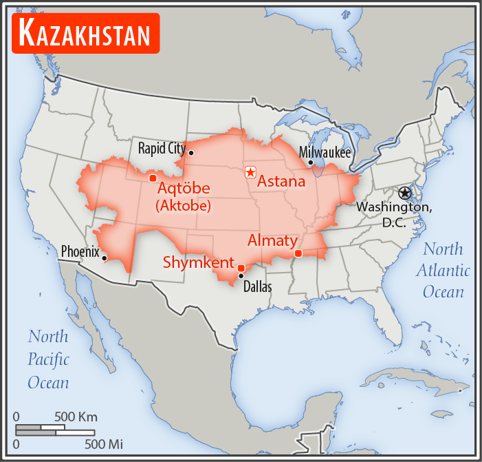 Kazakhstan Geography 2018, CIA World Factbook