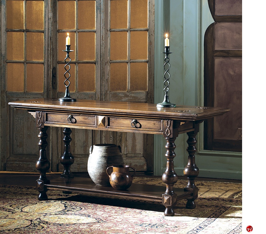 The Office Leader. Hekman 74480, Traditional Veneer Lounge Console Table