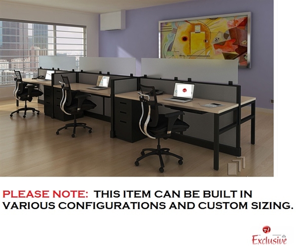 The Office Leader. PEBLO Cluster of 6 Person Shared Cubicle Desk