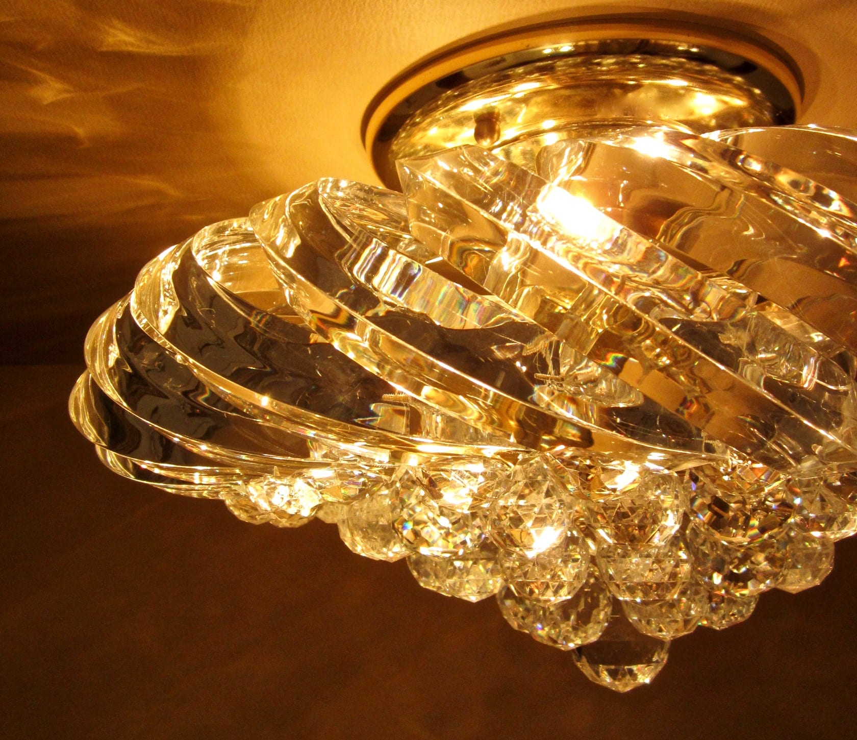 1970s LUCITE ceiling fixture The Old Above Restored Vintage Lighting