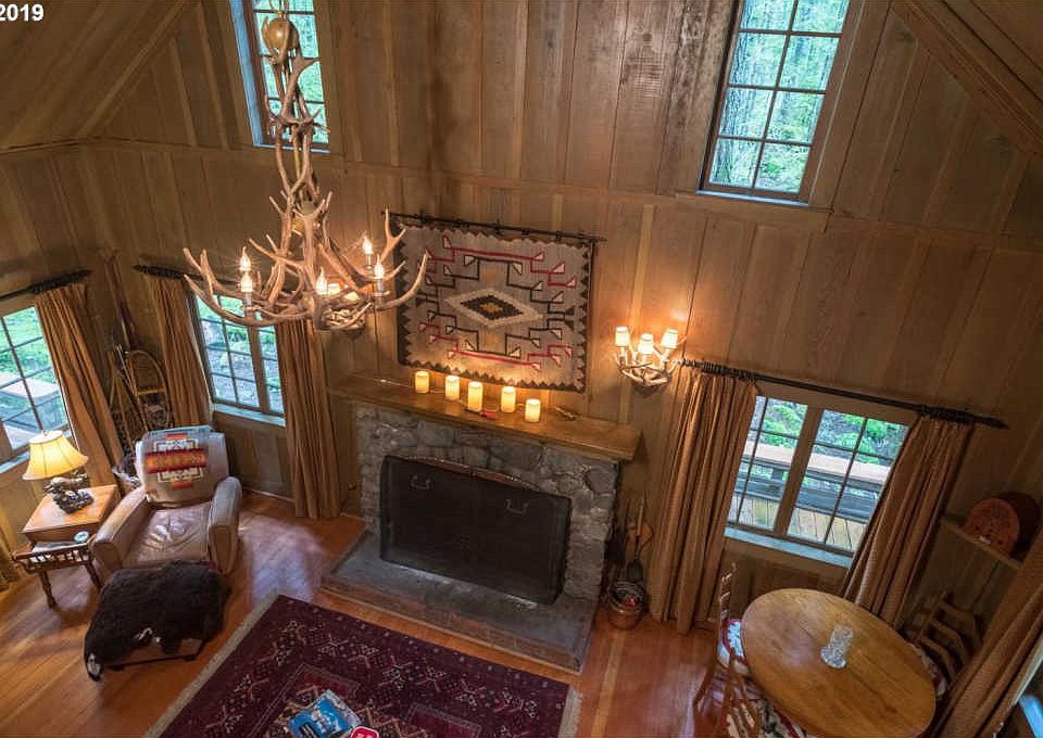 Oregon mountain cabin along the Zigzag River. Circa 1938. 299,800