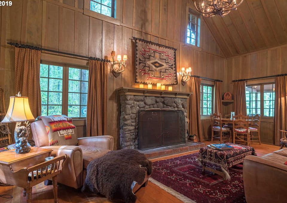 Oregon mountain cabin along the Zigzag River. Circa 1938. 299,800