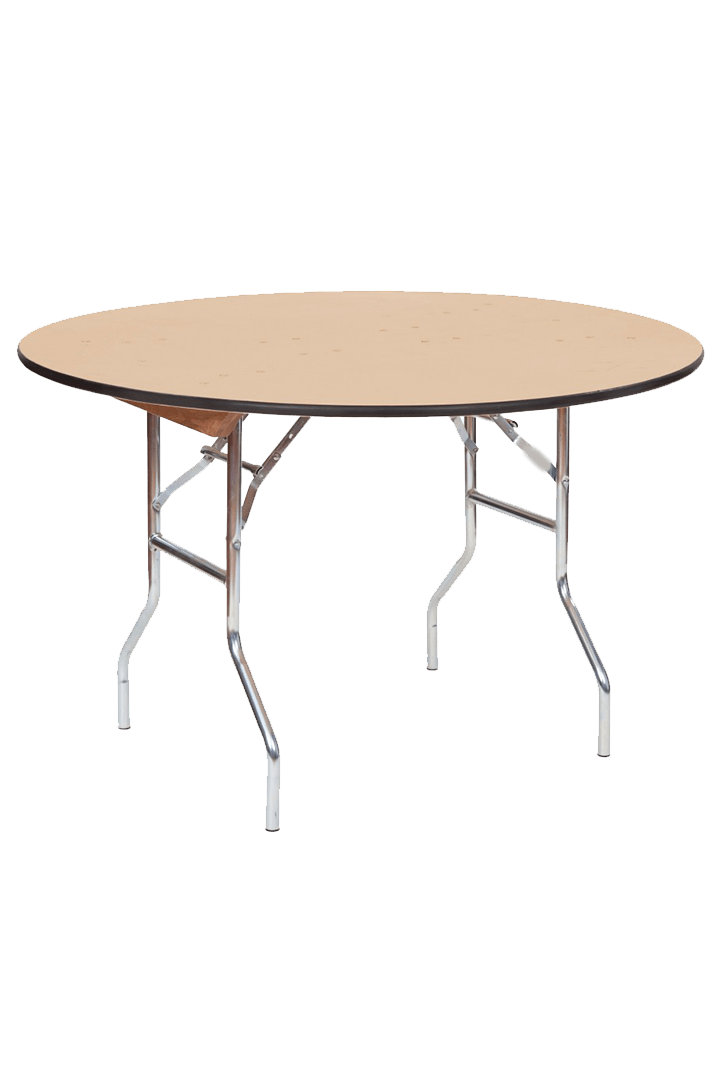 FOLDING ROUND WOOD TABLE 60" Theoni Collection