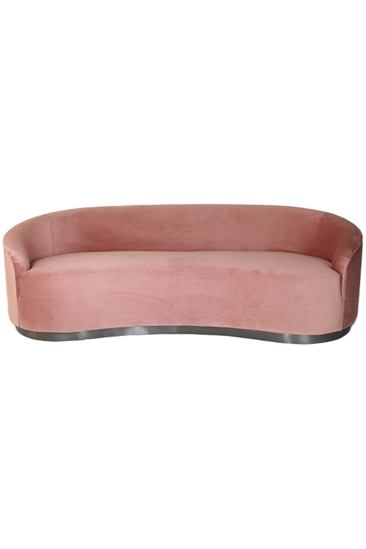 Selene Dusty Rose Velvet Couch Theoni Collection
