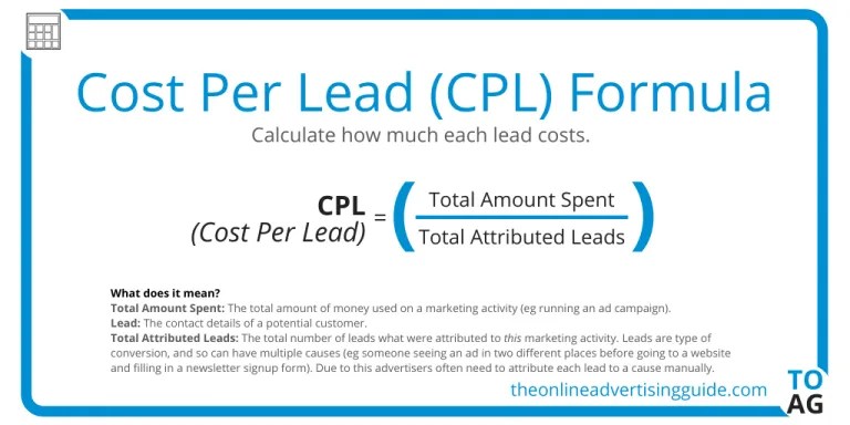 CPL Calculator (Cost Per Lead) The Online Advertising Guide