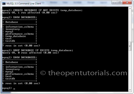 DROP DATABASE Syntax » the Open Tutorials