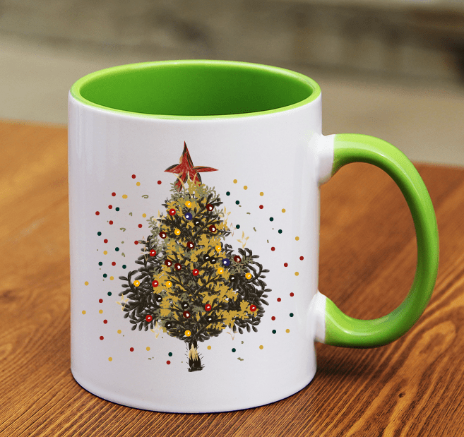 CHRISTMAS TREE MUG 36pcs Personalised Ceramic Coffee Mugs The