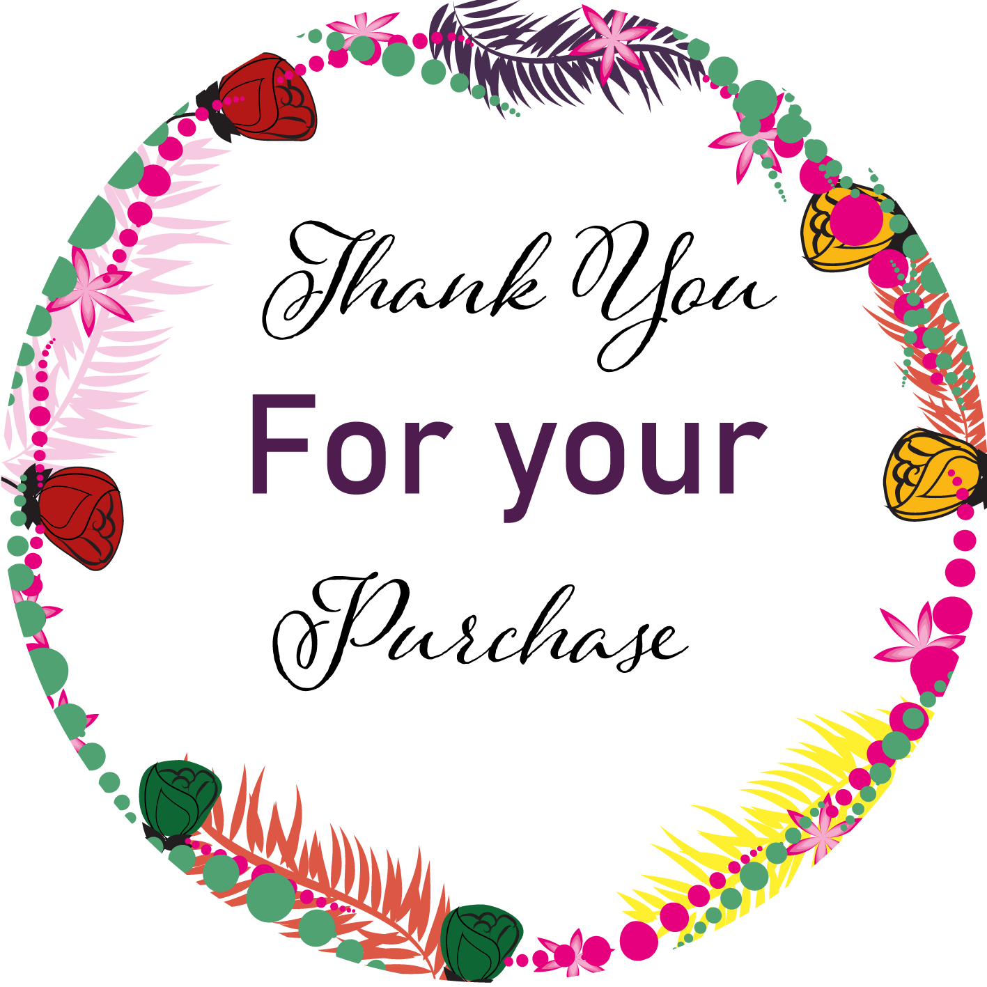 15pcs THANK YOU STICKER BUNDLE Vinyl Sticker Personalised 15pcs