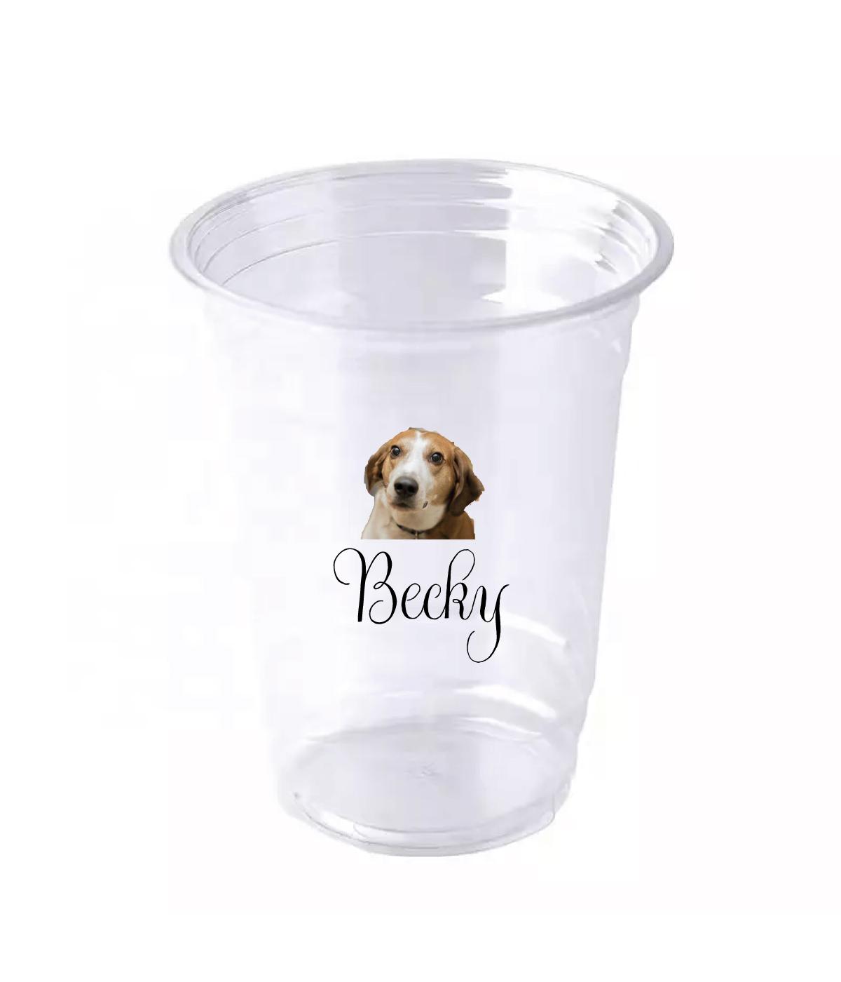 DOG LOVERS Personalised Large Disposable PET Cup with Lids and Straws