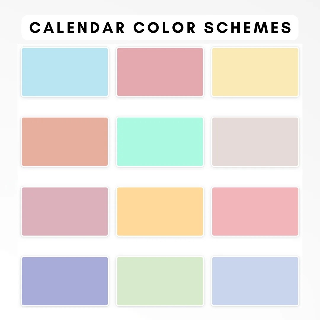 Google Calendar Color Schemes &amp; Palette (with HEX Codes) The