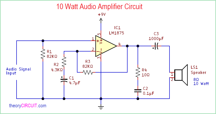 Audio amplifier circuit explained in spanish