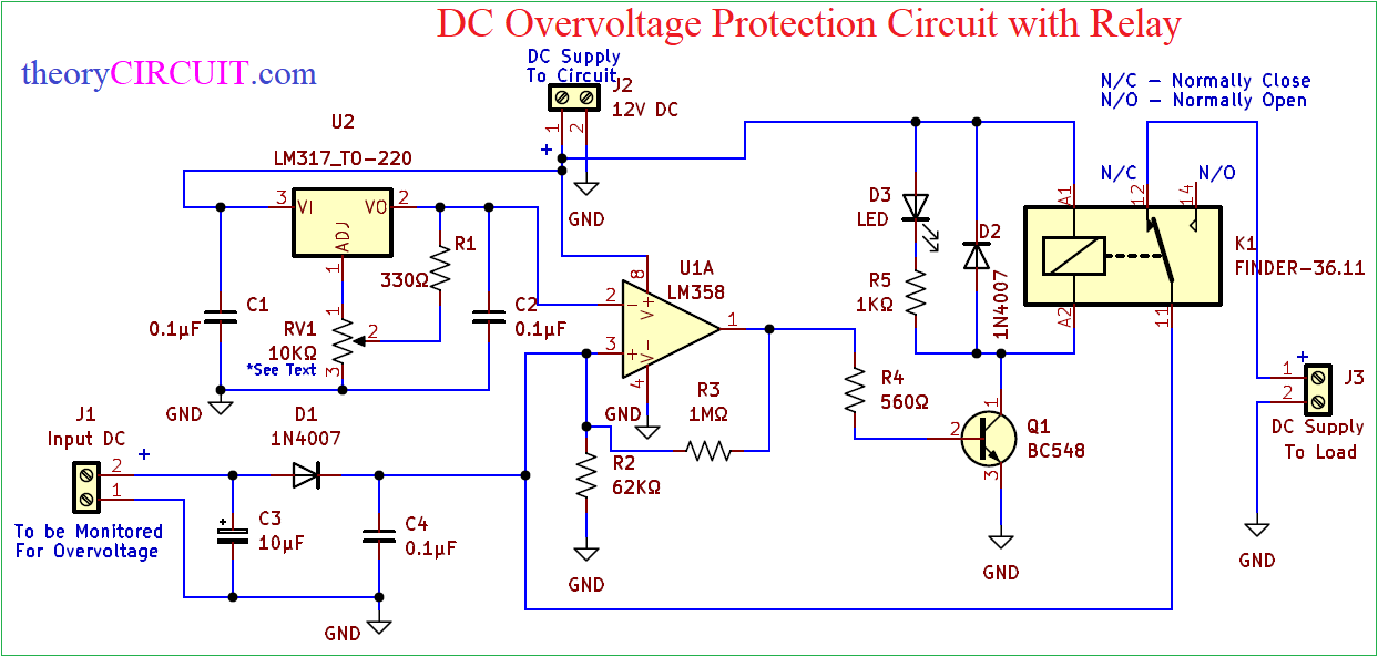 DC Overvoltage Protection Circuit with Relay theoryCIRCUIT Do It