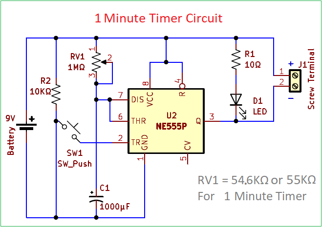 One Minute Timer Circuit