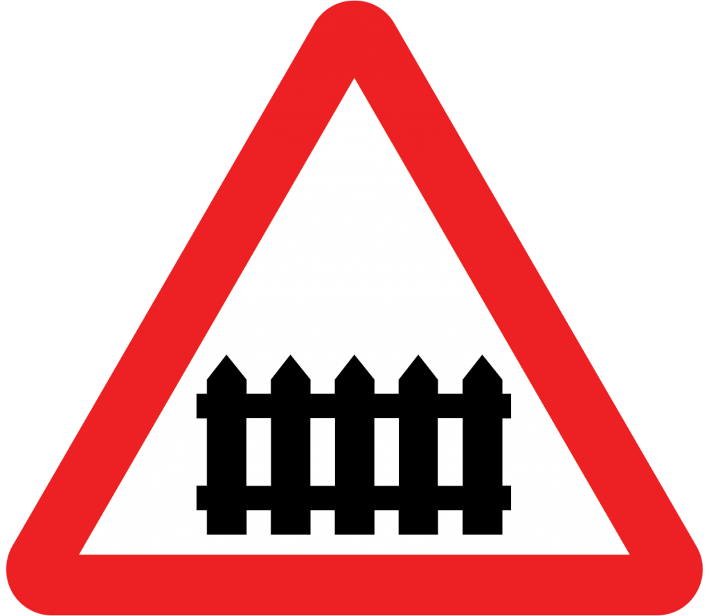 Level crossing with gate sign Theory Test