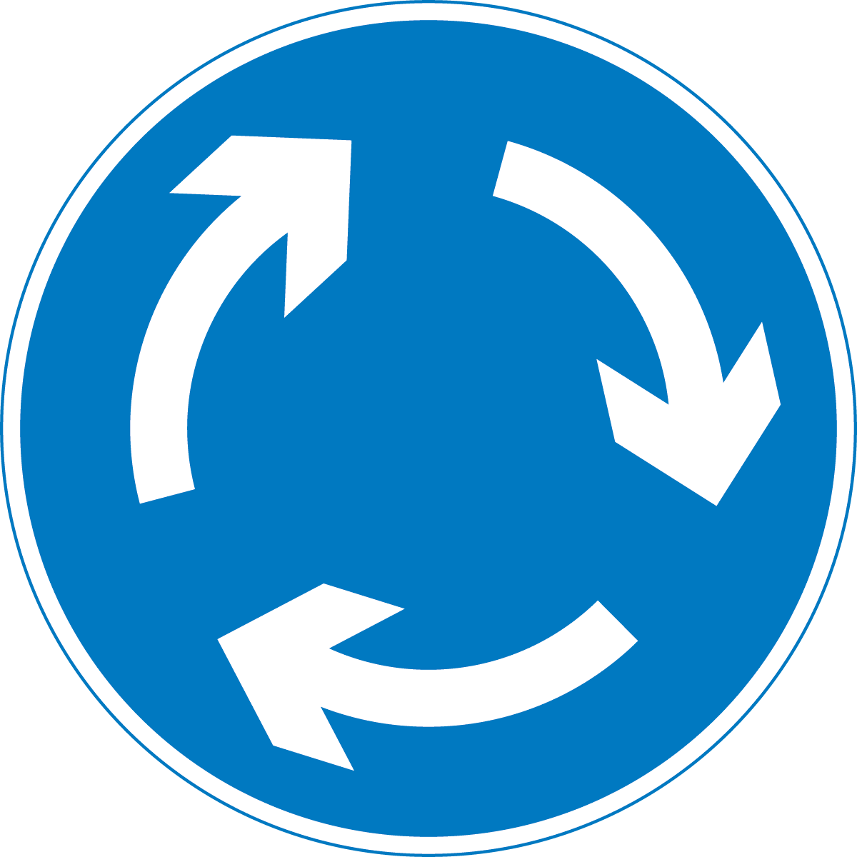 Mini roundabout sign Theory Test