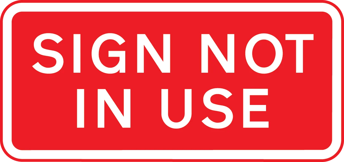 Sign not in use Theory Test