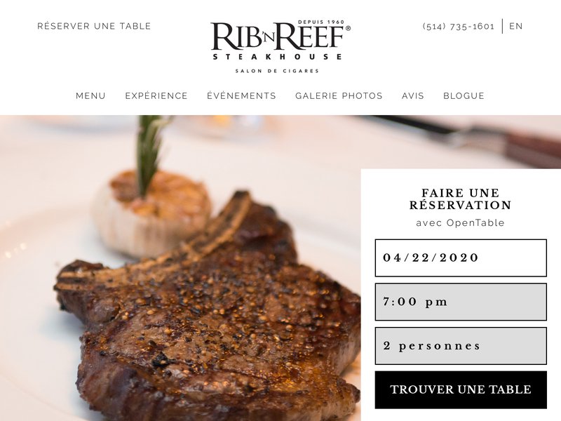 Rib'N Reef Steakhouse Restaurant steakhouse à Montréal qui existe depuis 52 ans