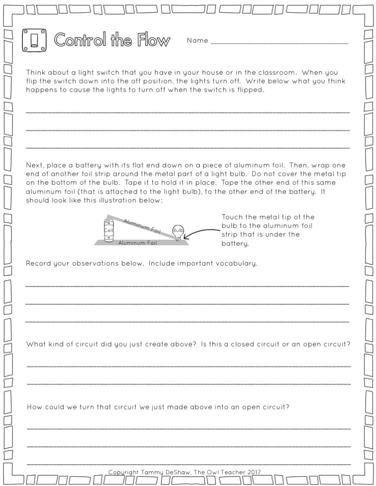 Electricity Lesson Plan Unit The Owl Teacher