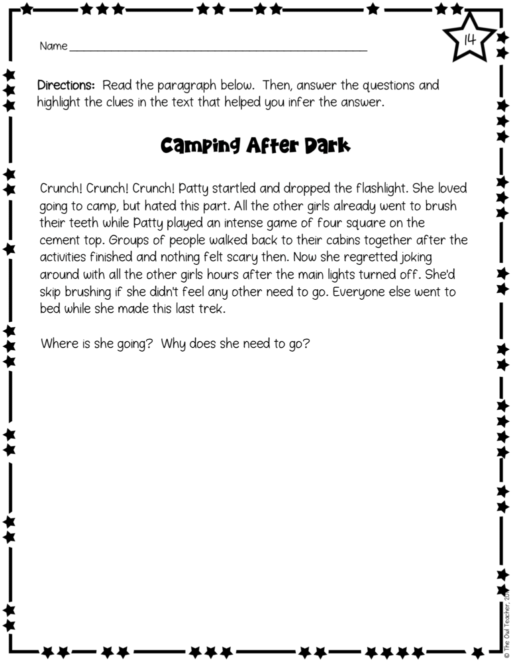 Inference Reading Practice Printables & Digital (Google) The Owl Teacher