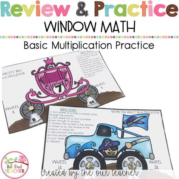 Multiplication Window Math (Multiplication Fact Practice) The Owl Teacher