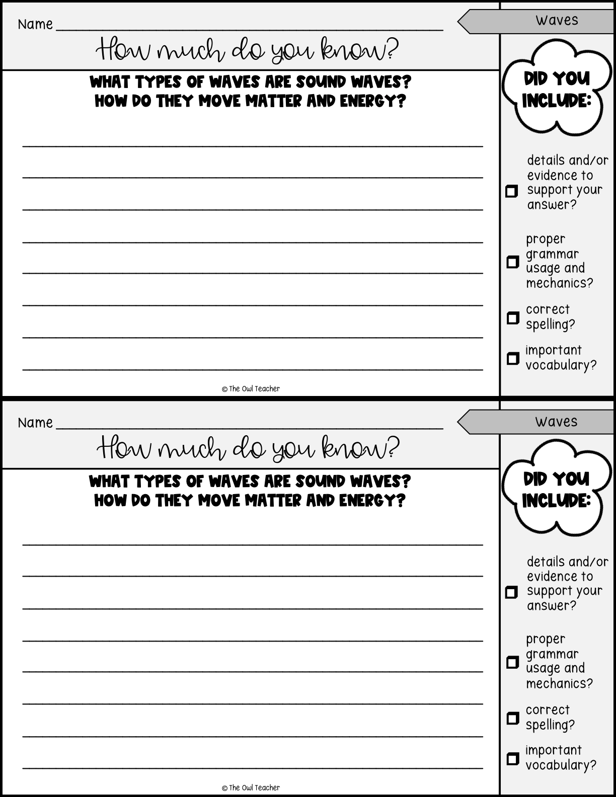 Science Writing Prompts for the Entire Year BUNDLE The Owl Teacher