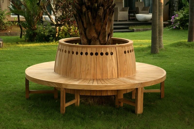 Awasome Circular Seat Around Tree For Small Space