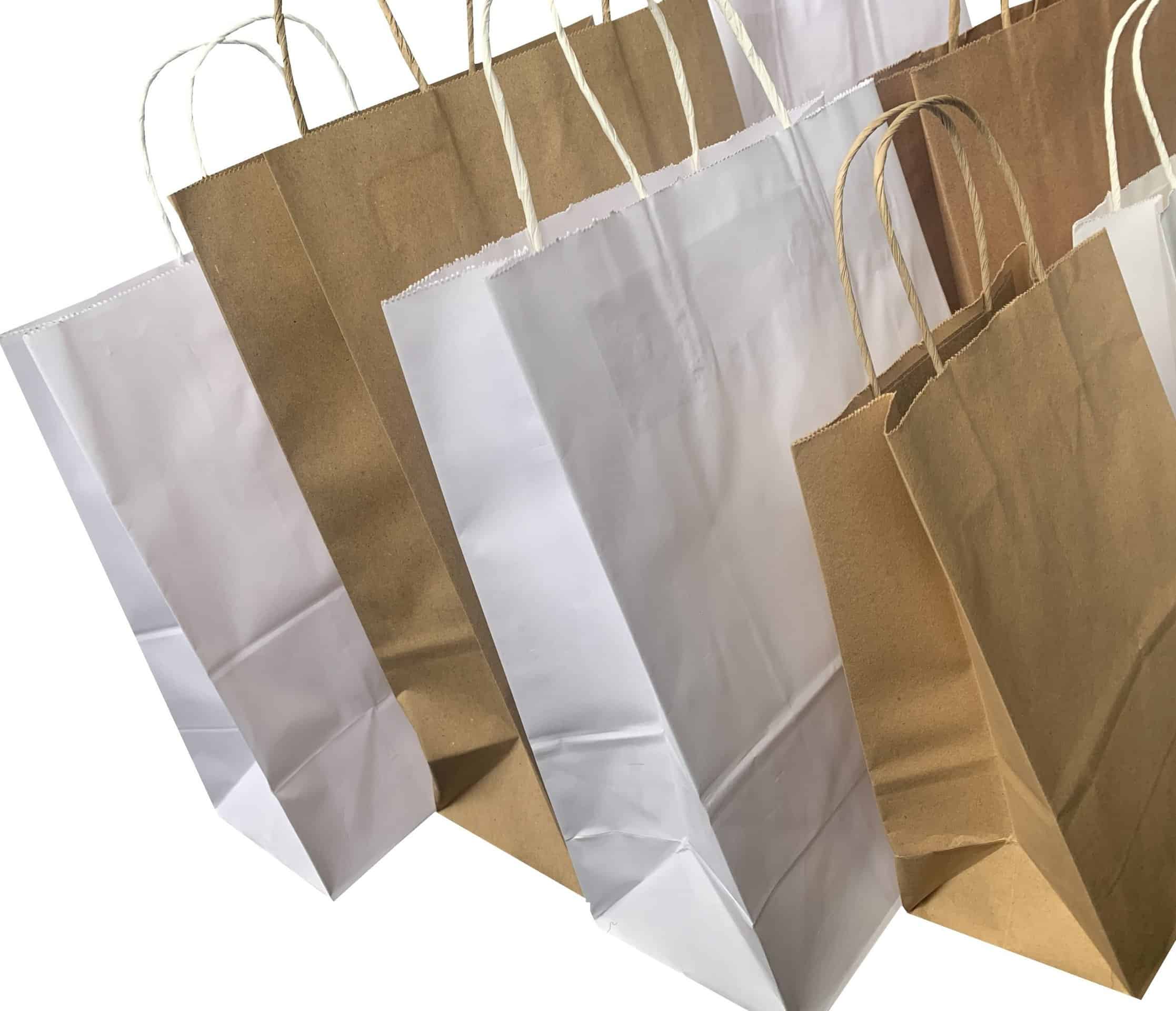 Strong Paper Carrier Bags Mixed Pack Strong EcoFriendly