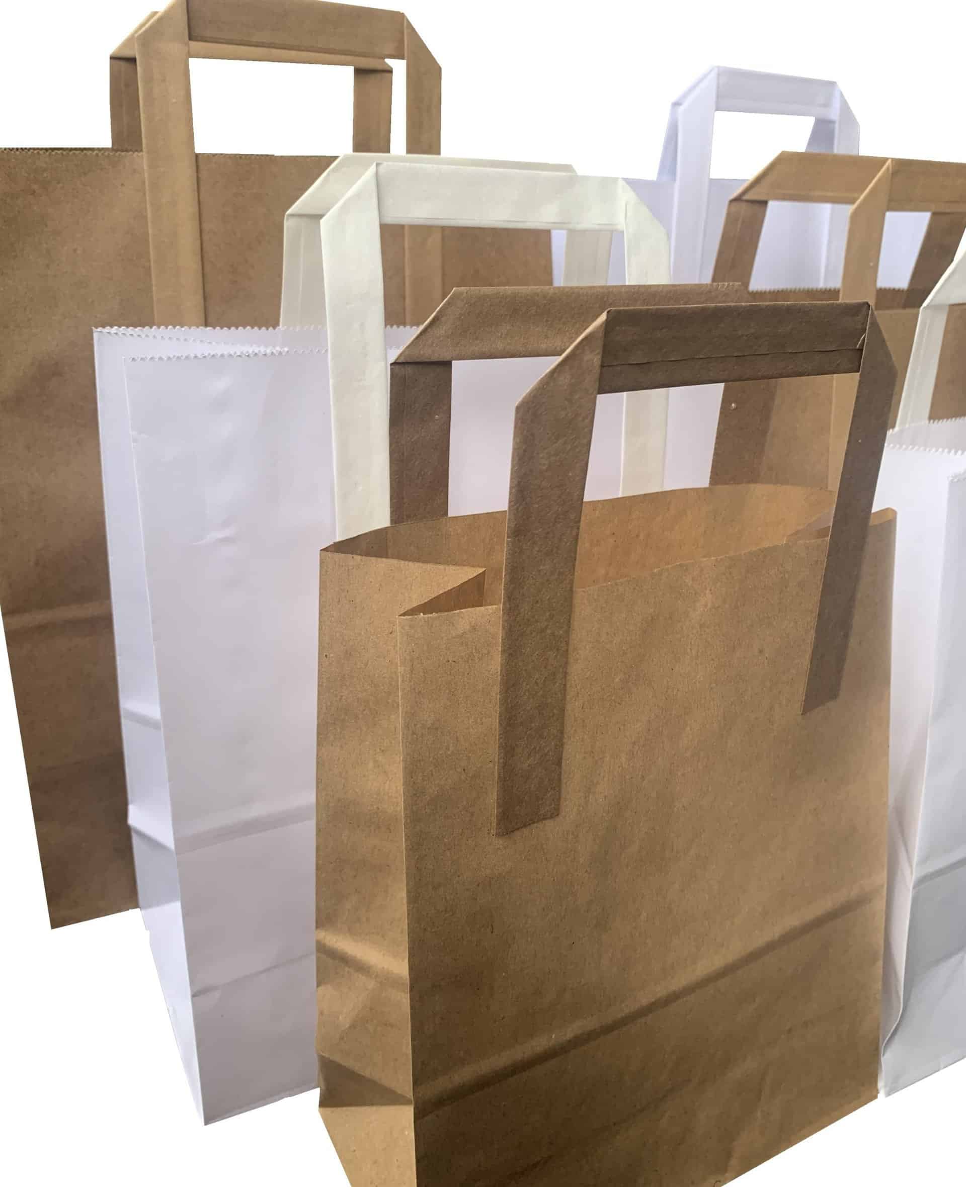 White and Kraft Paper Carrier Bags The EcoFriendly Alternative