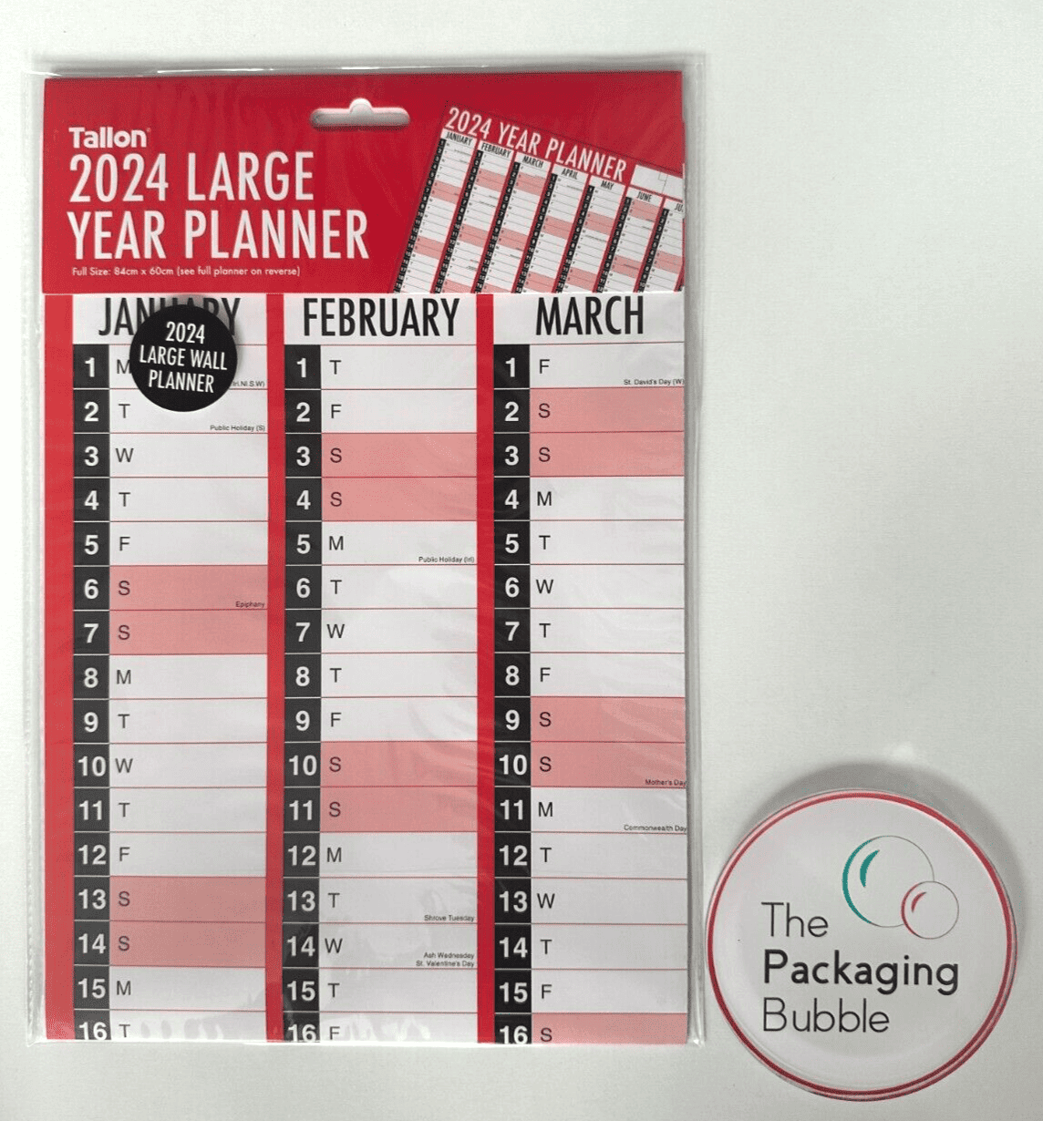 Large 2024 A1 Year Planner. Great Value Wall Planner for 2024