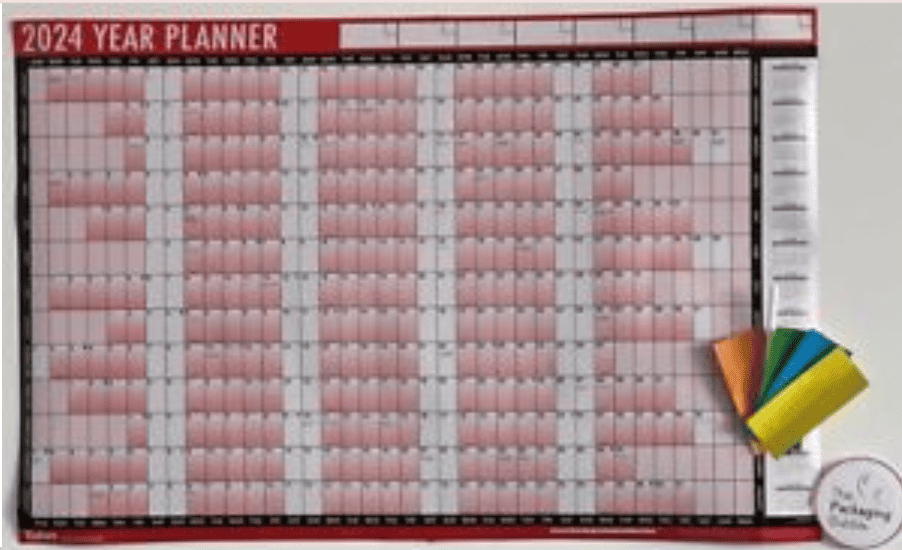 Large Wall Planner 2024 From Tallon. Perfect for Work or Office.