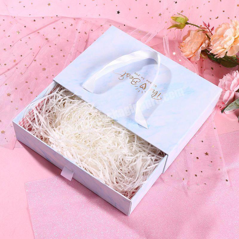 Customize Drawer Paper Box Packaging Box Gift Box Package With Raffia