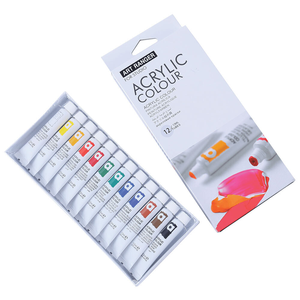 ART RANGER ACRYLIC PAINT SET 12 TUBES THE PAINTBOX
