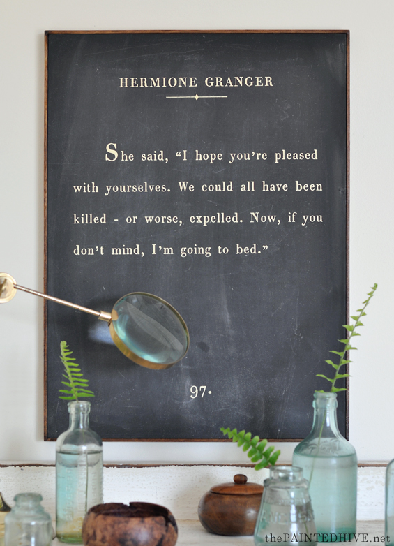 DIY Book Page Quote Sign…using a Peel & Stick Fabric Poster The