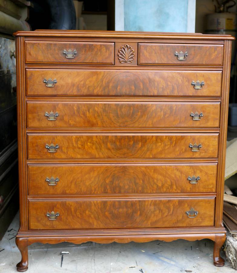 Mahogany Crotch Veneer Dresser SOLD The Paint Factory