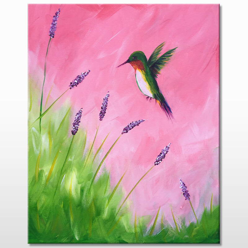 Online Painting Class "Hummingbird" (Virtual Paint Night at Home)