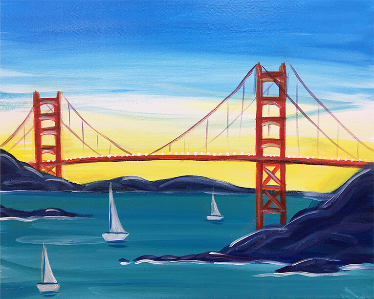 "Golden Gate Bridge" Painting Party with The Paint Sesh