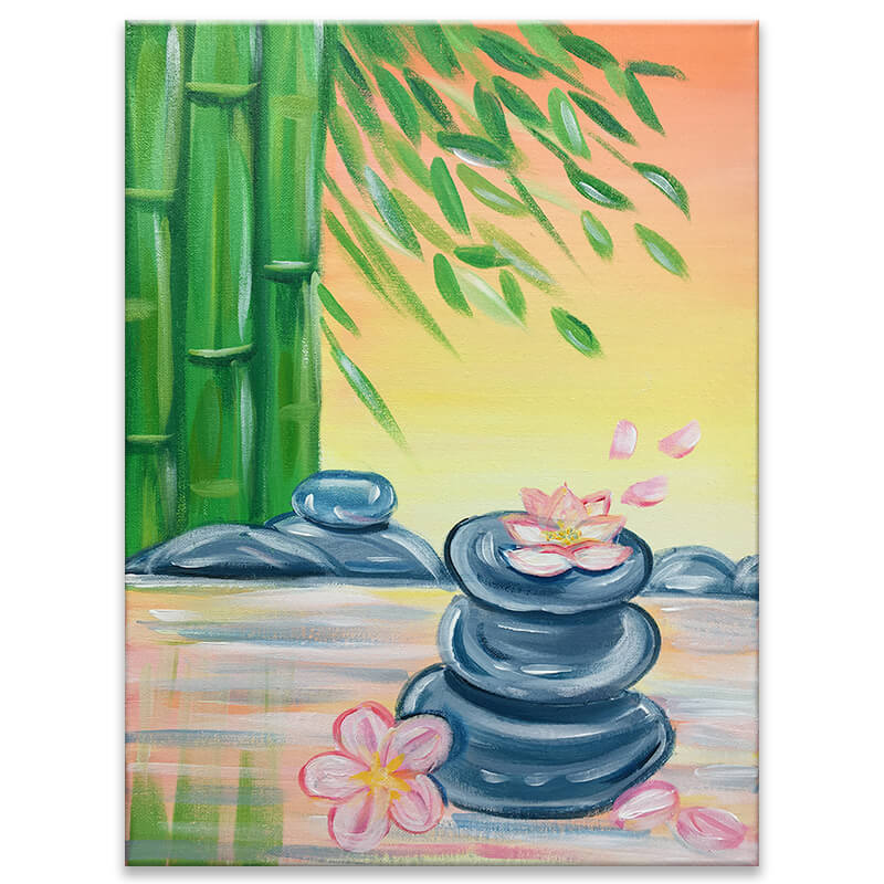 Online Painting Class "Zen Rocks" (Virtual Paint Night at Home)