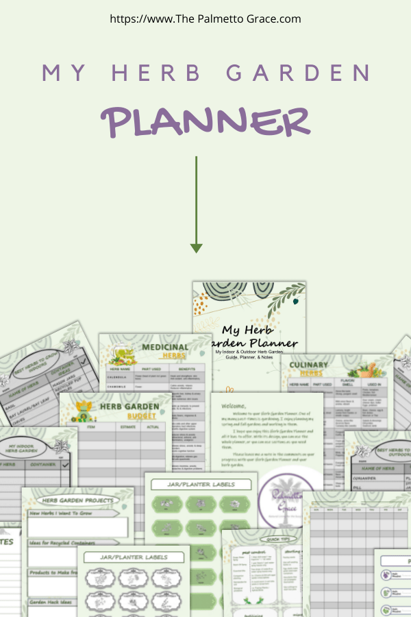 My Herb Garden Planner (20 pages) The Palmetto Grace