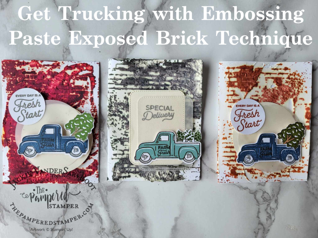 Amazing Embossing Paste Trick with Trucking Along Bundle The Pampered