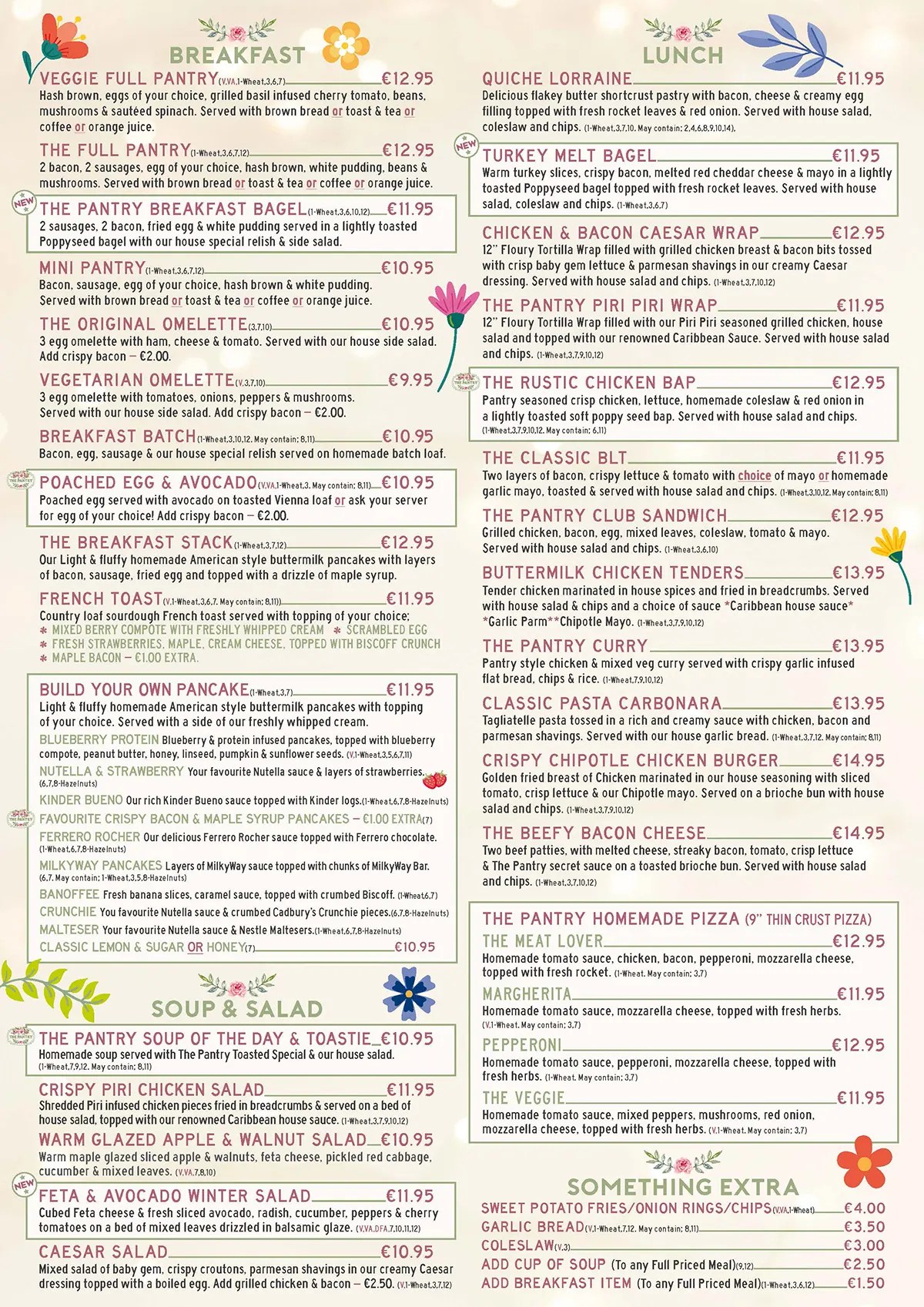 The Pantry Cafe Restaurant Menu The Pantry Official