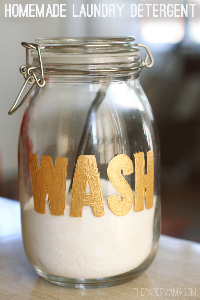 Homemade Laundry Detergent and Painted Wash Jar
