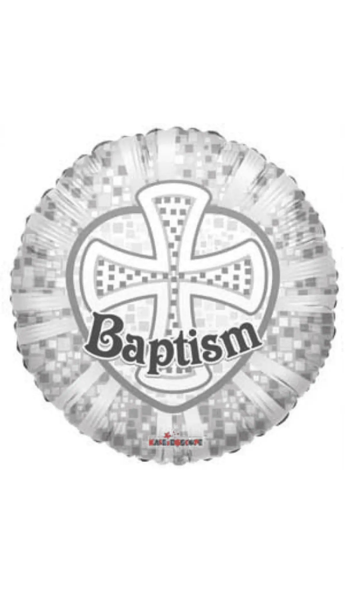 Baptism Silver Foil Balloon The Party's Here