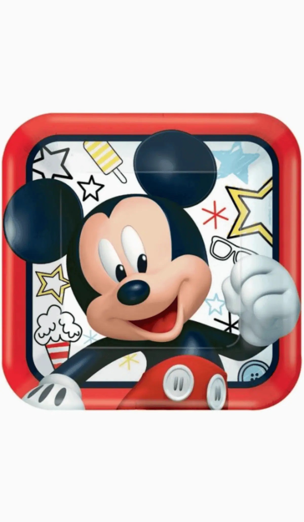 Mickey Mouse Square Plates The Party's Here